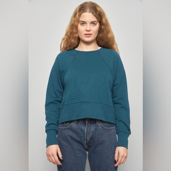 #25 Nike Dry Get Fit Luxe Embossed Sweatshirt Women's green - Picture 1 of 6